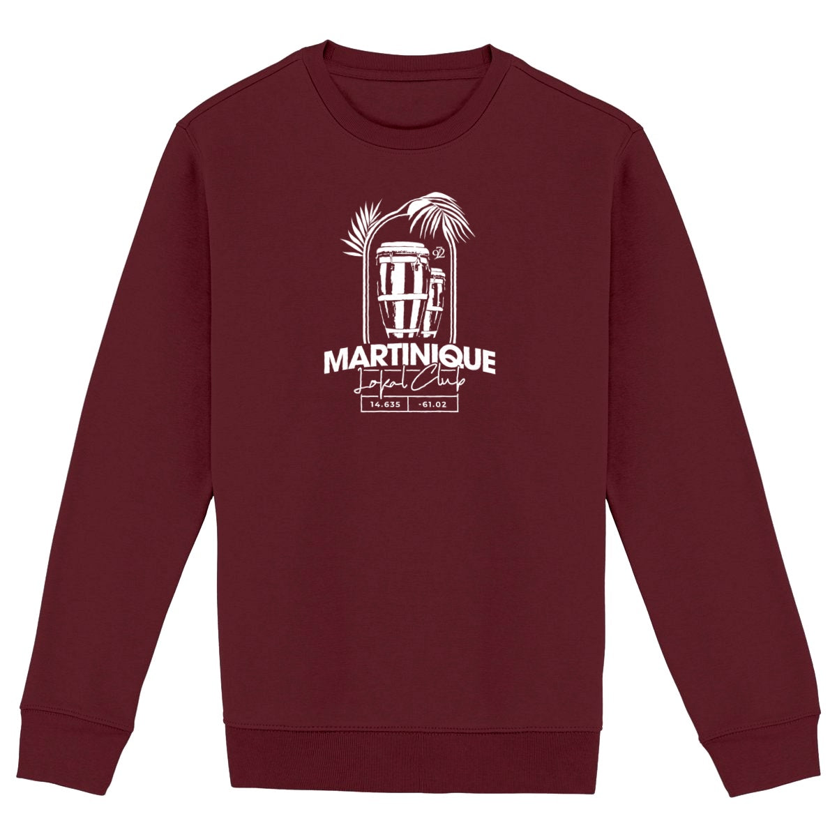 Sweat-shirt premium - Tambours Martinique - face_bordeaux