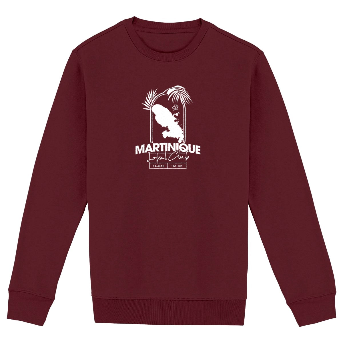 Sweat-shirt premium - Carte Martinique - face_bordeaux