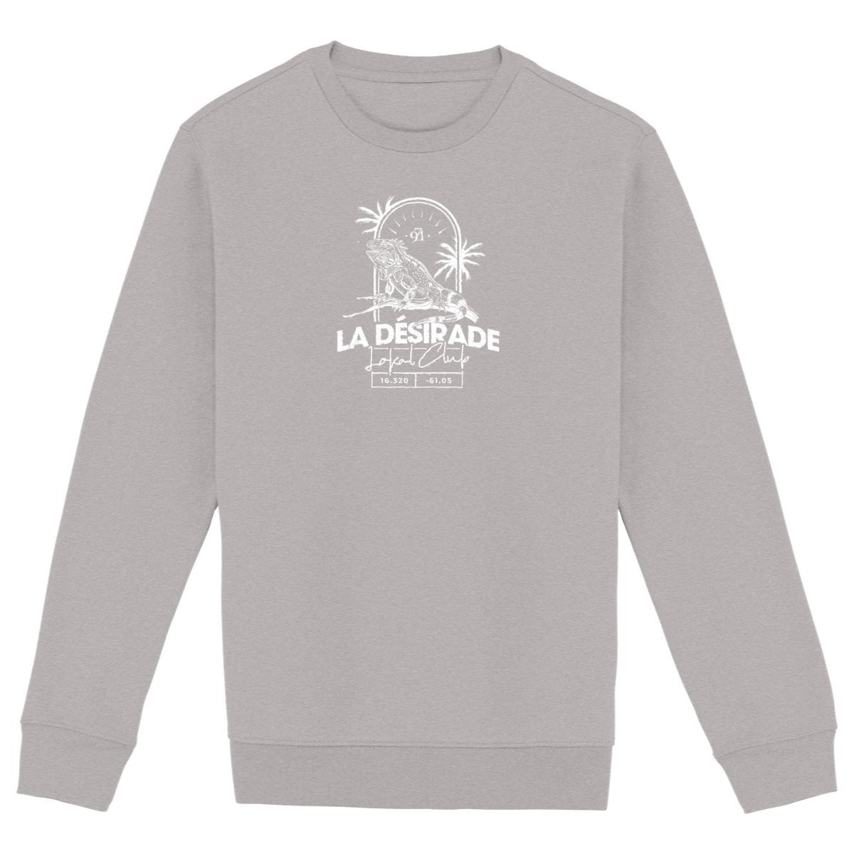 Sweat-shirt premium - Iguane La Désirade - face_gris