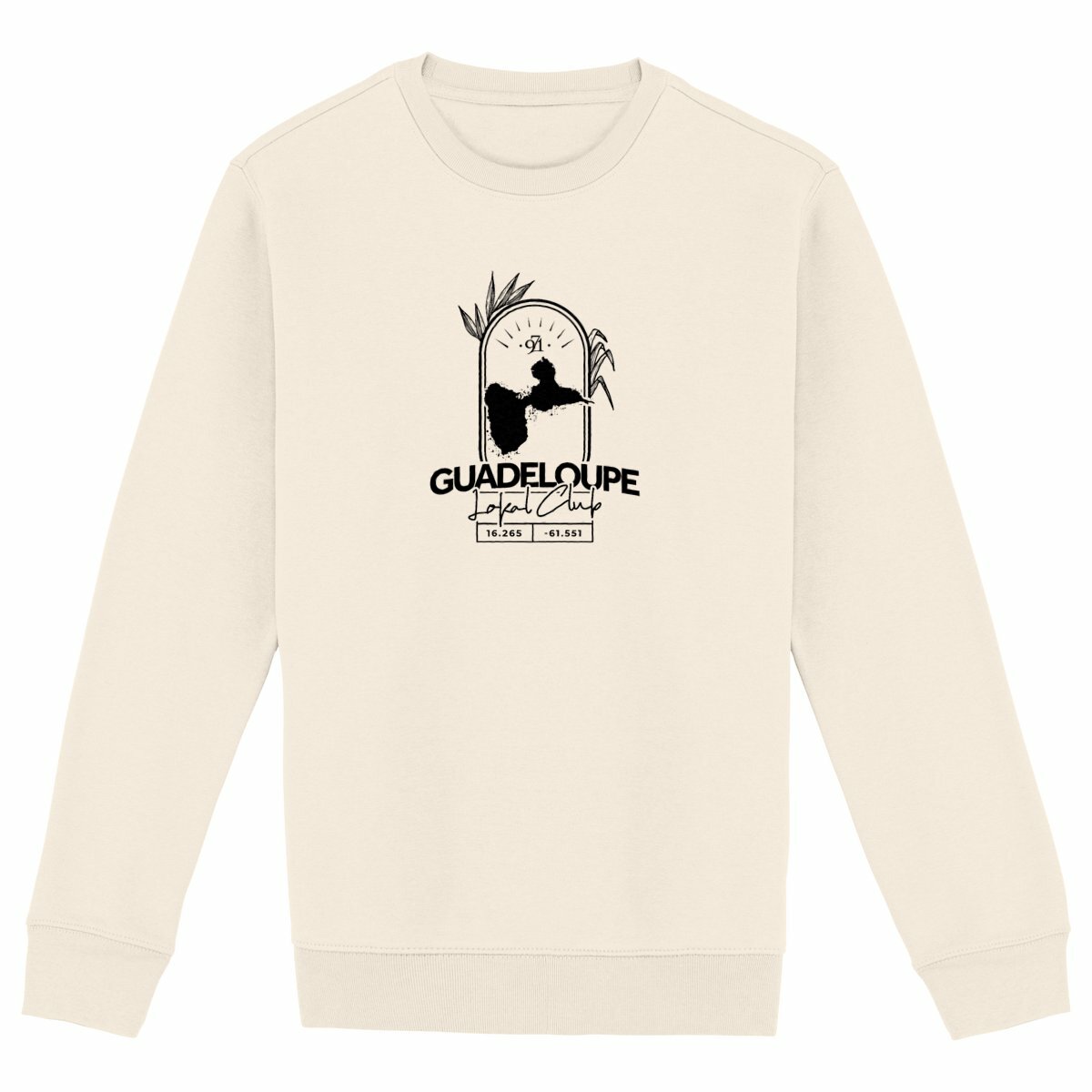Sweat-shirt premium - Carte Guadeloupe - face_ivoire