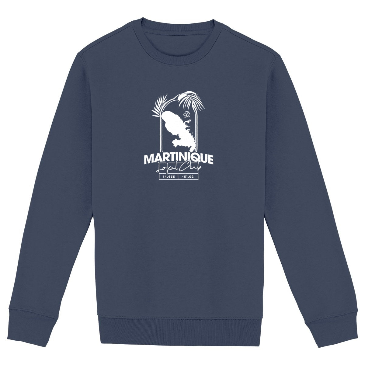 Sweat-shirt premium - Carte Martinique - face_marine
